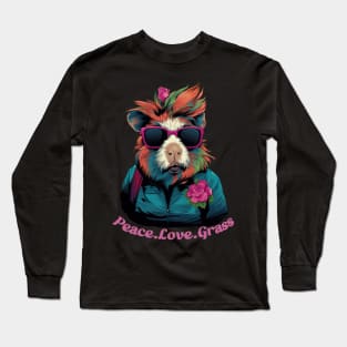 Peace, Love, Grass Guinea Pig Long Sleeve T-Shirt